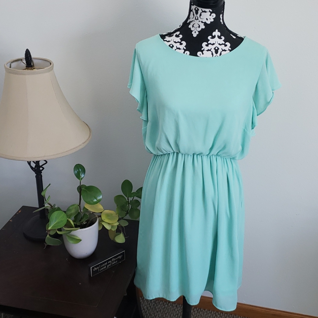 Mint Green Apt 9 Flutter Sleeve Dress